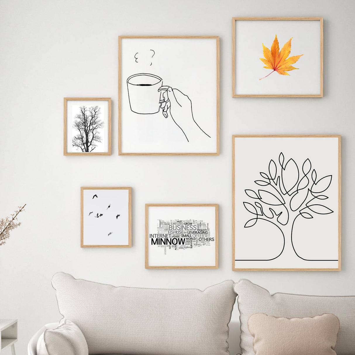 puthiac 11x14 Oak Wood Picture Frame - Minimalist 11x14 Poster Frame, 11"x14" Frame Wood, Natural Solid Wooden Picture Frames for Wall Art Photo and puthiac