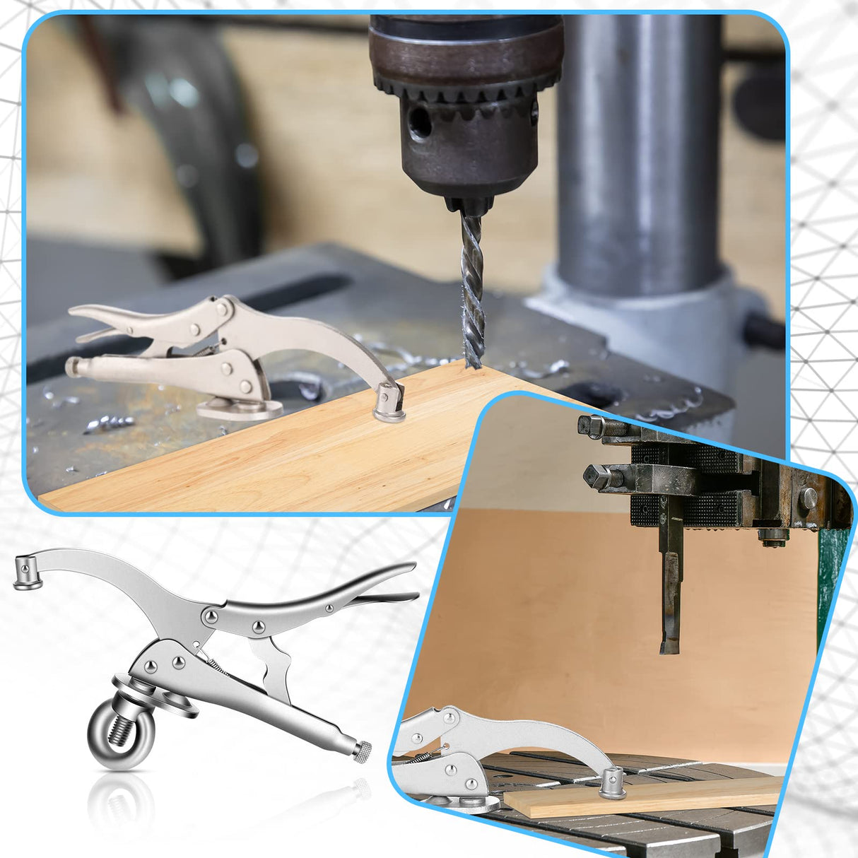 2 Pieces Drill Press Locking Clamp Fix Clamp Drill Press Vise Bench Clamp Woodworking Vise Welding Clamp Drill Press Accessories Press Tool for Peryiter