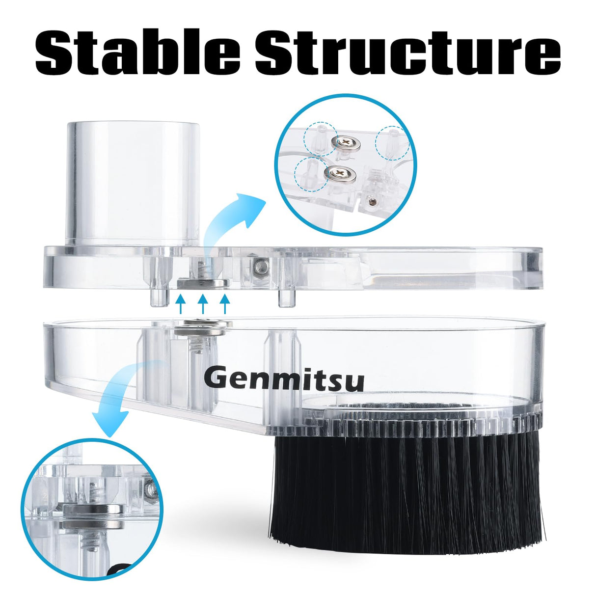 Genmitsu 65mm & 69mm CNC Dust Shoe, Compatible with Most 65mm/69mm Spindle Motor and Compact Router, Hose Adapter Inner Diameter 38mm (1.5″), Genmitsu