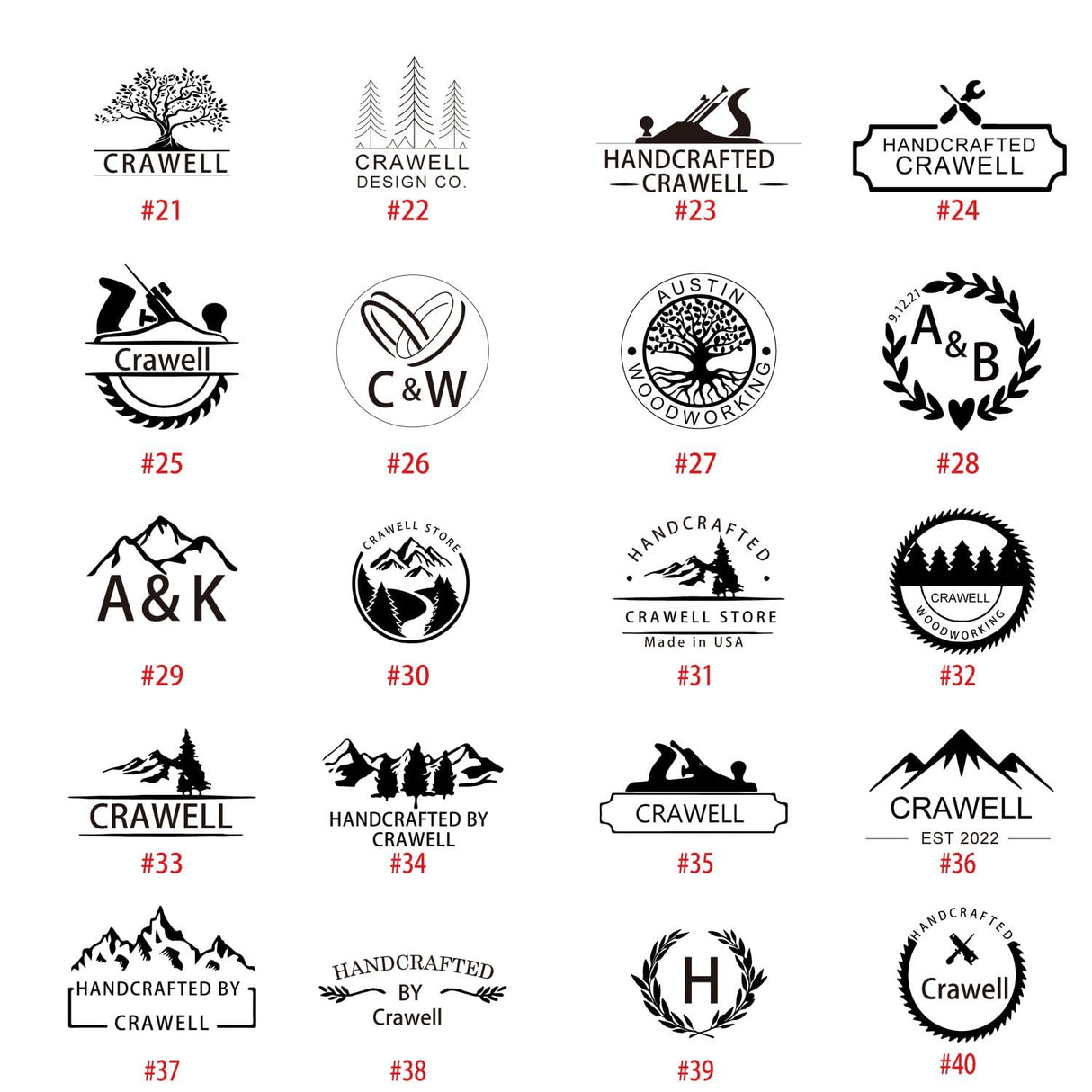 Custom Branding Iron by Crawell for Wood, Leather, and Crafts – Perfect for Personalized Gifts Crawell