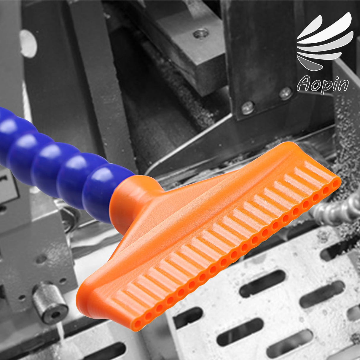 Aopin Plastic 1/4" Thread Flexible Cutting Fluid Oil and Water Cooling Hose With Adjustable Stability Angle With Bandwidth Flat Nozzle for Aopin