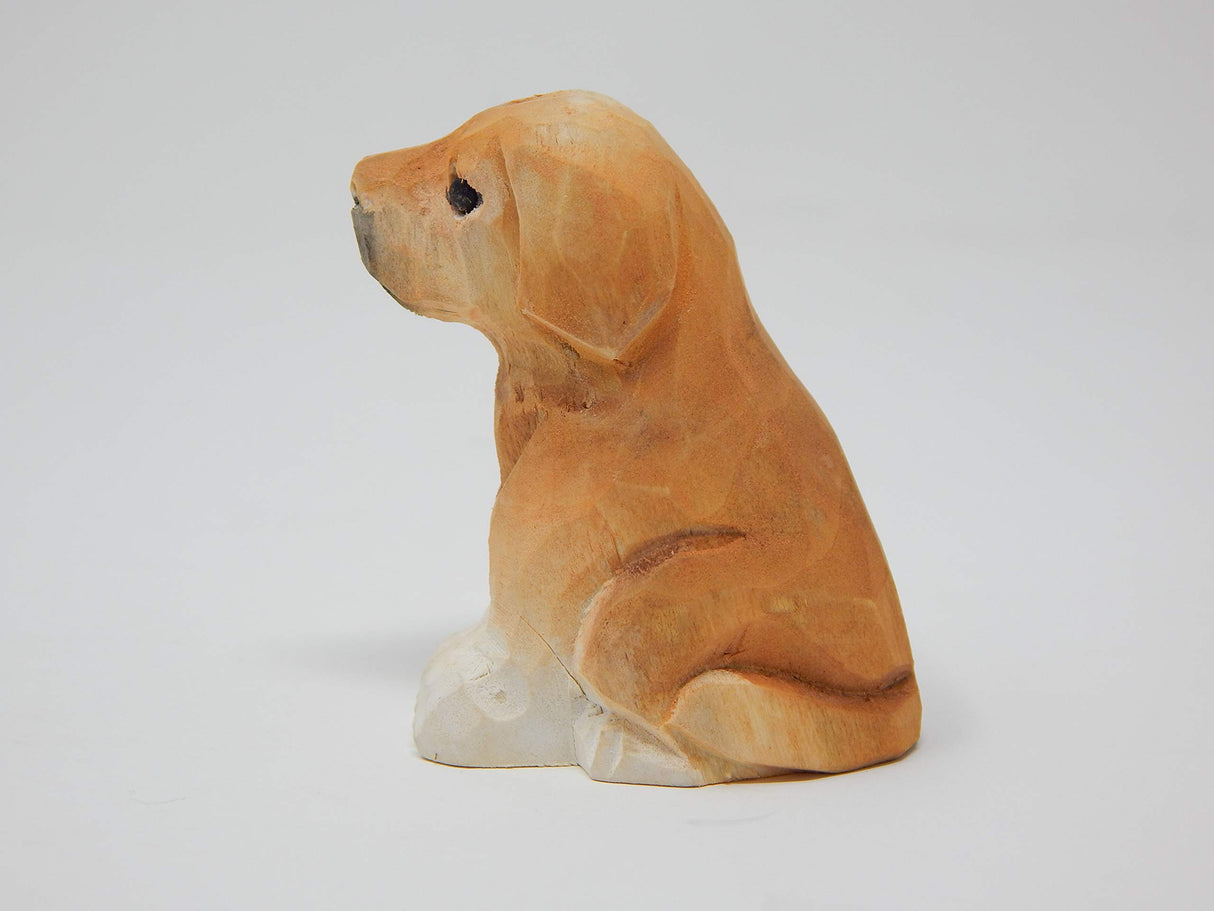 Labrador Retriever Dog Puppy Figurine Miniature Wood Carving Handmade Home Decor Small Animal Garden Statue Pet Selsela