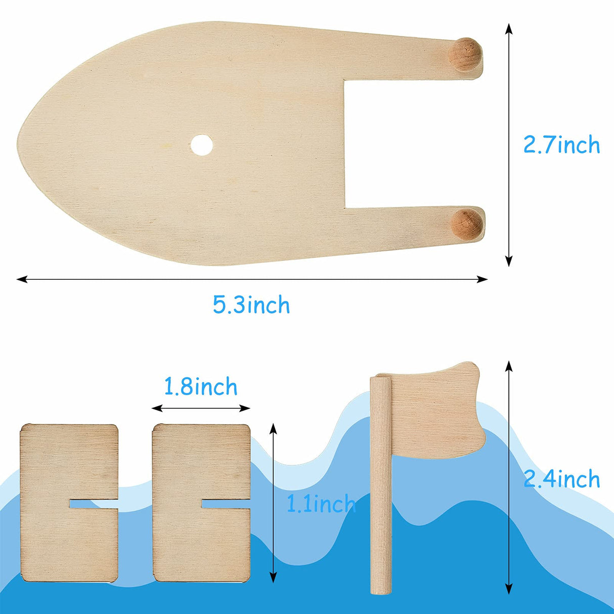 DIY Wooden Boat Kits Wooden Sailboat Blank Craft Rubber Band Paddle Boat Paint and Decorate Summer Wooden Boat Model for Kids Handmade DIY School BBTO