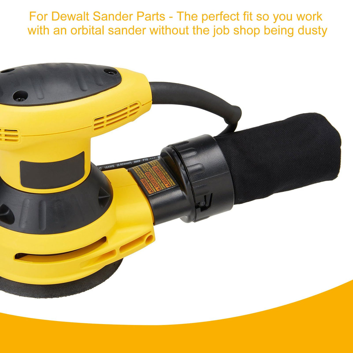 Sander Dust Bag 608354-00SV for Dewalt Orbital Sander Replaces for Dewalt Sander Parts 608354-00, 380412-00 and 624307-00 RMSPO