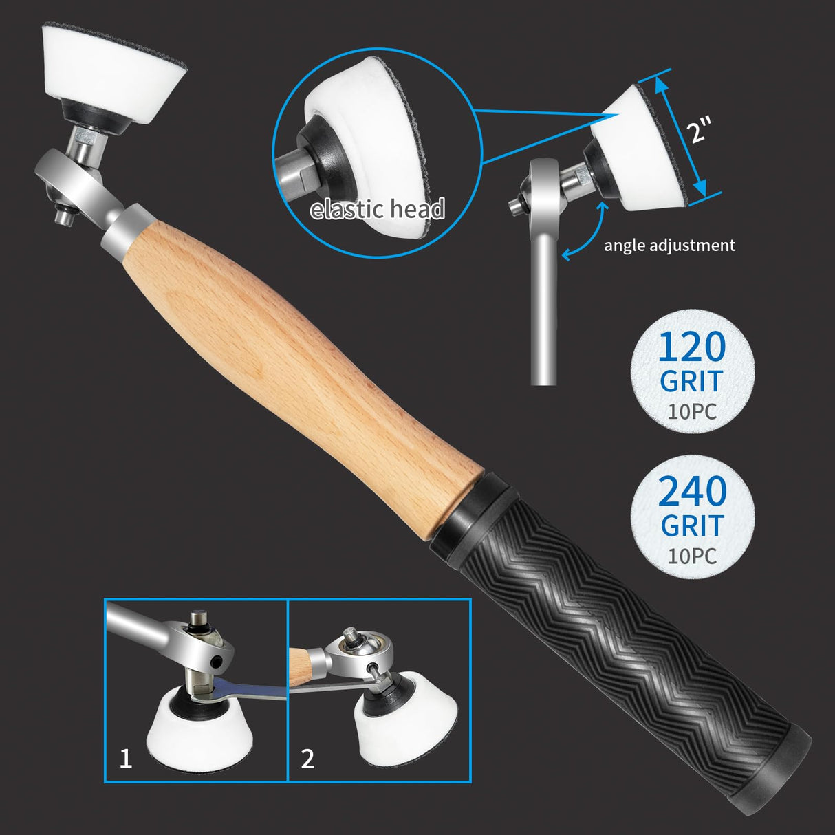 DEEFIINE Carbide Tipped Wood Lathe Turning Tools Set with Bowl sander, Lathe Rougher And Finisher Swan Neck Hollowing Tools With 4pcs Carbide Inserts DEEFIINE