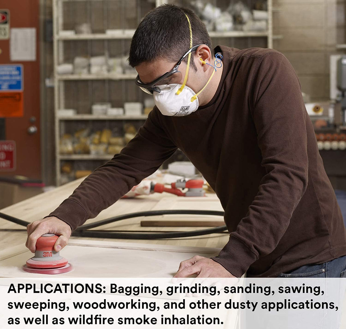 3M Personal Protective Equipment Particulate Respirator 8210, N95, Smoke, Dust, Grinding, Sanding, Sawing, Sweeping, 20 Count (Pack of 1) 3M