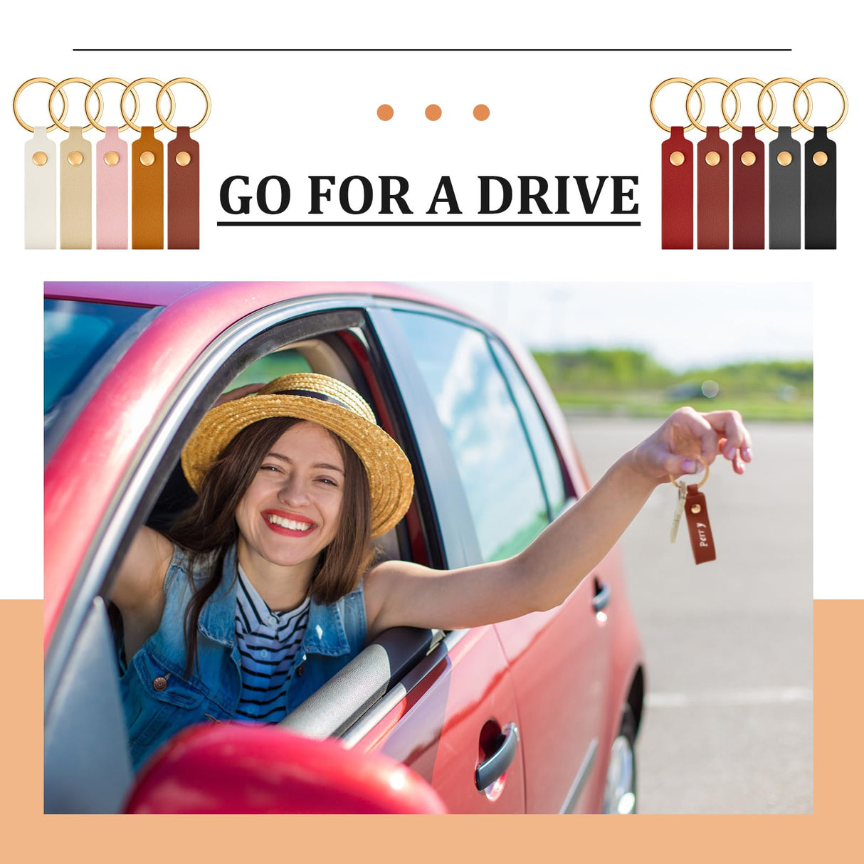 Wavyknot 100 Pcs Leather Key Fobs Kit Blanks DIY Laser Engraving Keychain for Leather Keychain Making Supplies (Multicolor,3.7 x 0.7 Inches) Wavyknot