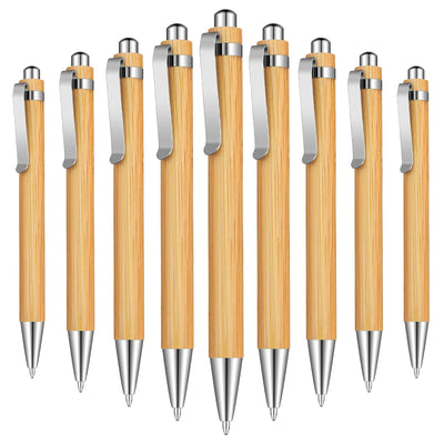 Bamboo Wooden Retractable Ballpoint Pen Black Ink 1 mm Pens Engraved Journaling Pen Refills Products Set Pens for Gifts Writing Office School