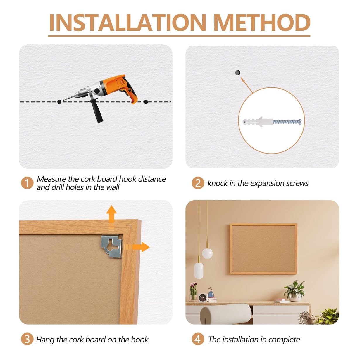 Board2by Cork Board Bulletin Board 24 x 36, Wood Framed Corkboards for Wall Decor, Hanging Office Message Board, Large Wall Mounted Notice Pin Board Board2by