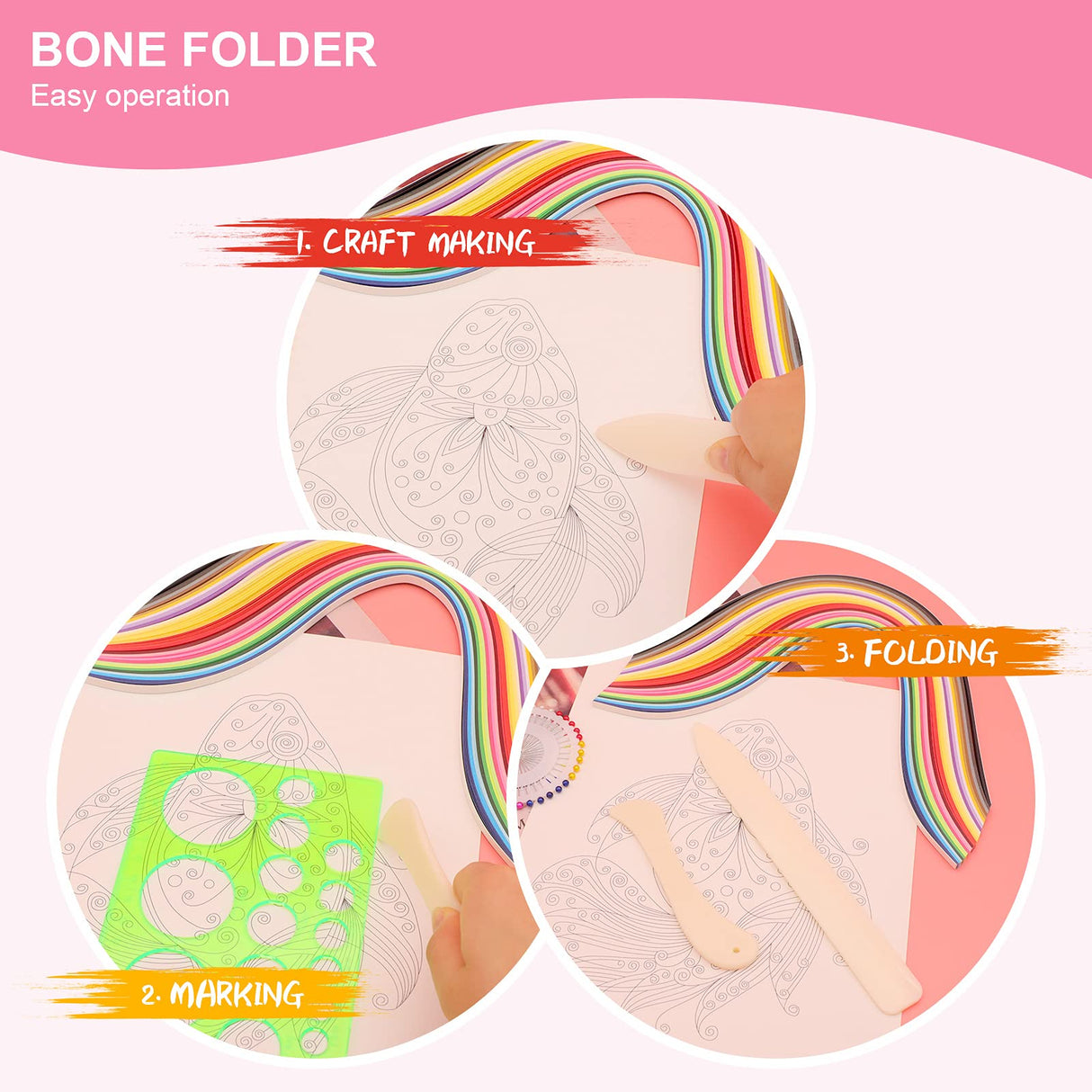 KITANIS 14 Pieces Paper Quilling Tools Slotted Kit, Assorted Sizes Rolling Curling Quilling Needle Pen for Art Craft DIY Paper Card Making Project KITANIS