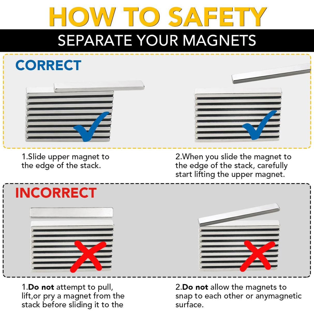 Strong Magnet - 25 Pack Neodymium Bar Magnets, Powerful Rare Earth Magnets - Industrial Strength NdFeB Magnet Set for Fridge, DIY, Crafts - 60 x 10 x DIYMAG