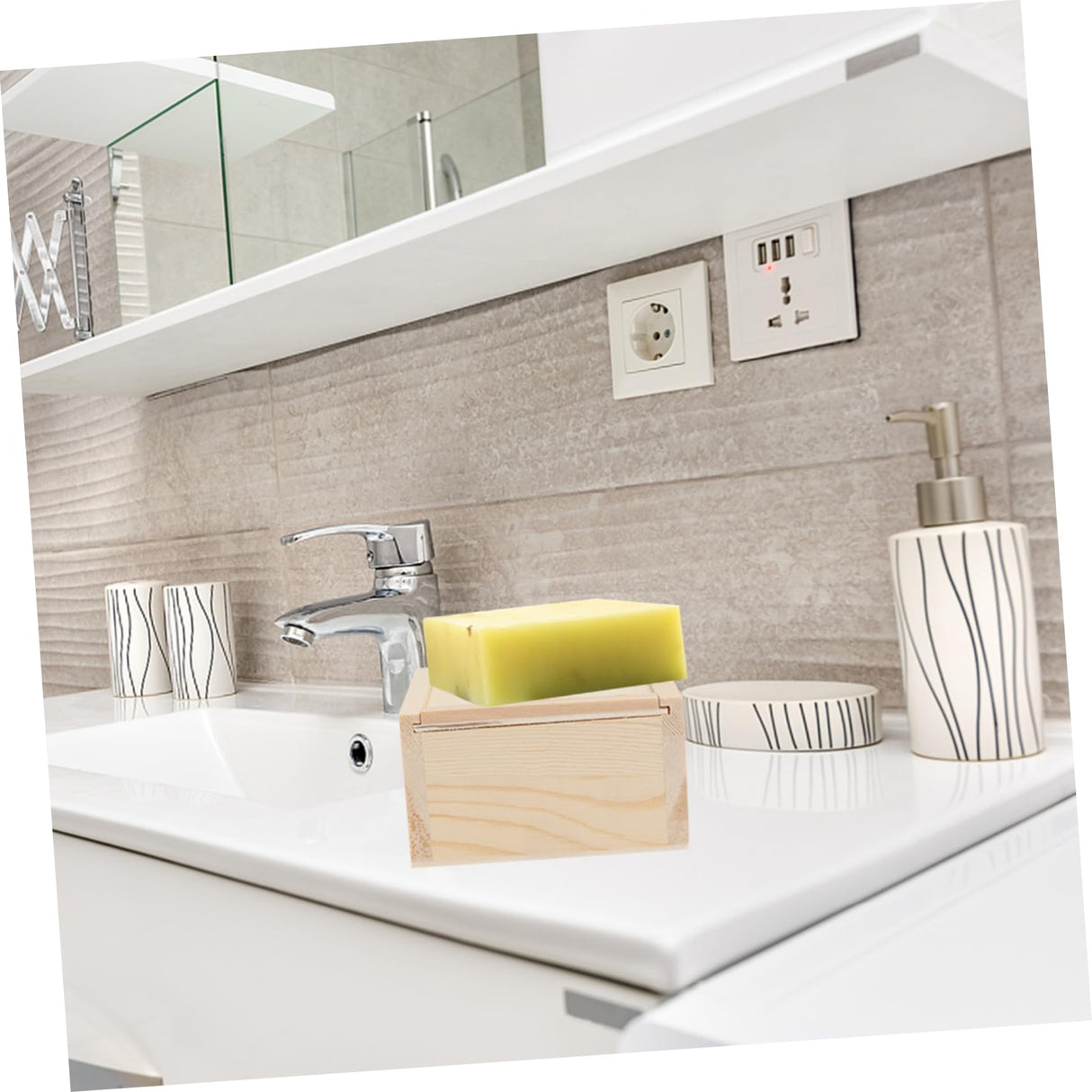 Abaodam 2pcs Boxes Small Wooden Box Unfinished Wood Organizer Sundries Storage Tray Plain Bamboo Soap Wooden Jewelry Case Wood Decor Jewelry Abaodam