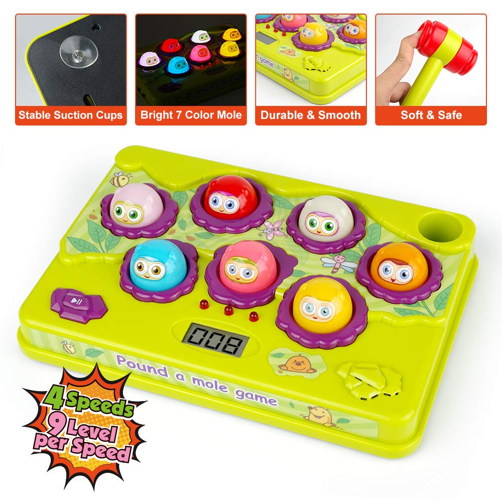 BAODLON Interactive Pound a Mole Game, Toddler Toys, Light-Up Musical Pounding Toy, Early Developmental Toy, Fun Gift for Age 3, 4, 5 Years Old Kids, BAODLON