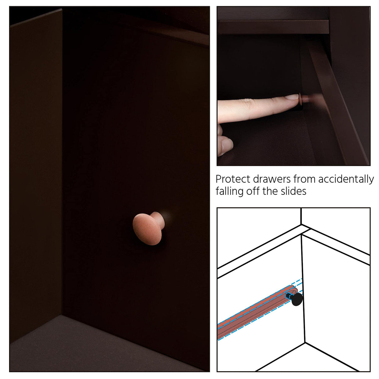 Yaheetech Wood Bathroom Floor Cabinet with 3 Drawers &1 Cupboard, Free Standing Storage Organizer Hallway Entryway Cabinet for Living Room Kitchen, Yaheetech