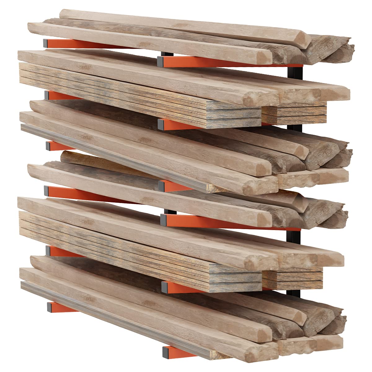 TORACK Lumber Storage Metal Rack, Wood Rack Organizer, 3-Level Wall Mount, Wood Storage System, Durable Sheet Screws, Workshop Rack(2PCAK) TORACK