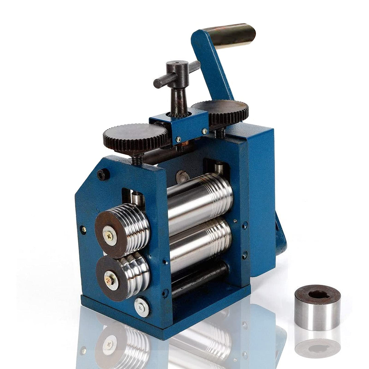 Jewelry Rolling Mill Machine 3 inch 75mm Manual Combination Rolling Mill Gear Ratio 1:6 Presser Rolling Mills for Jewelry Making Square Wire Flat Gdrasuya10