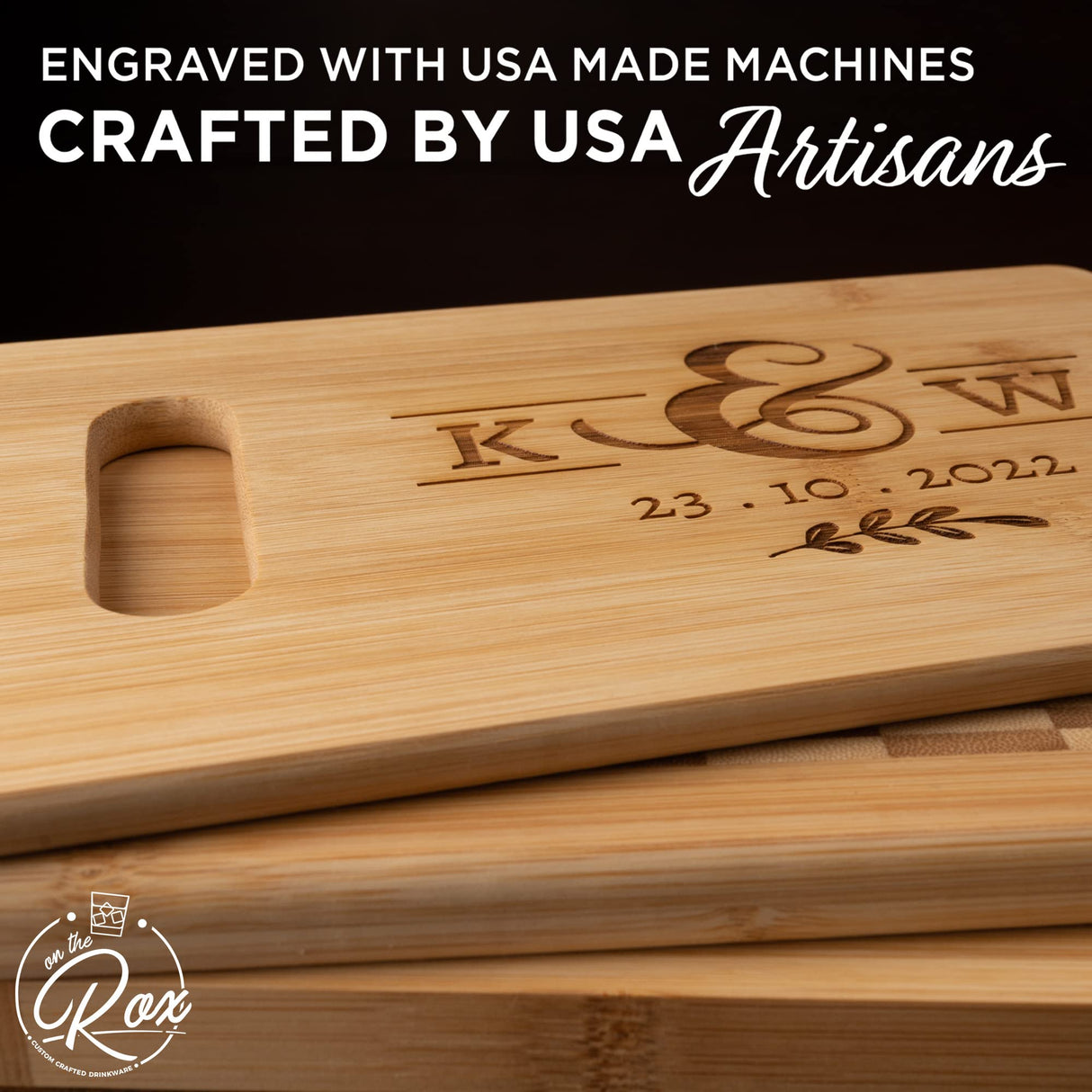 Personalized Wedding Gifts for Couples - Personalized Cutting Board - Custom Bamboo Cutting Board - Engraved Cutting Board - Customizable On The Rox