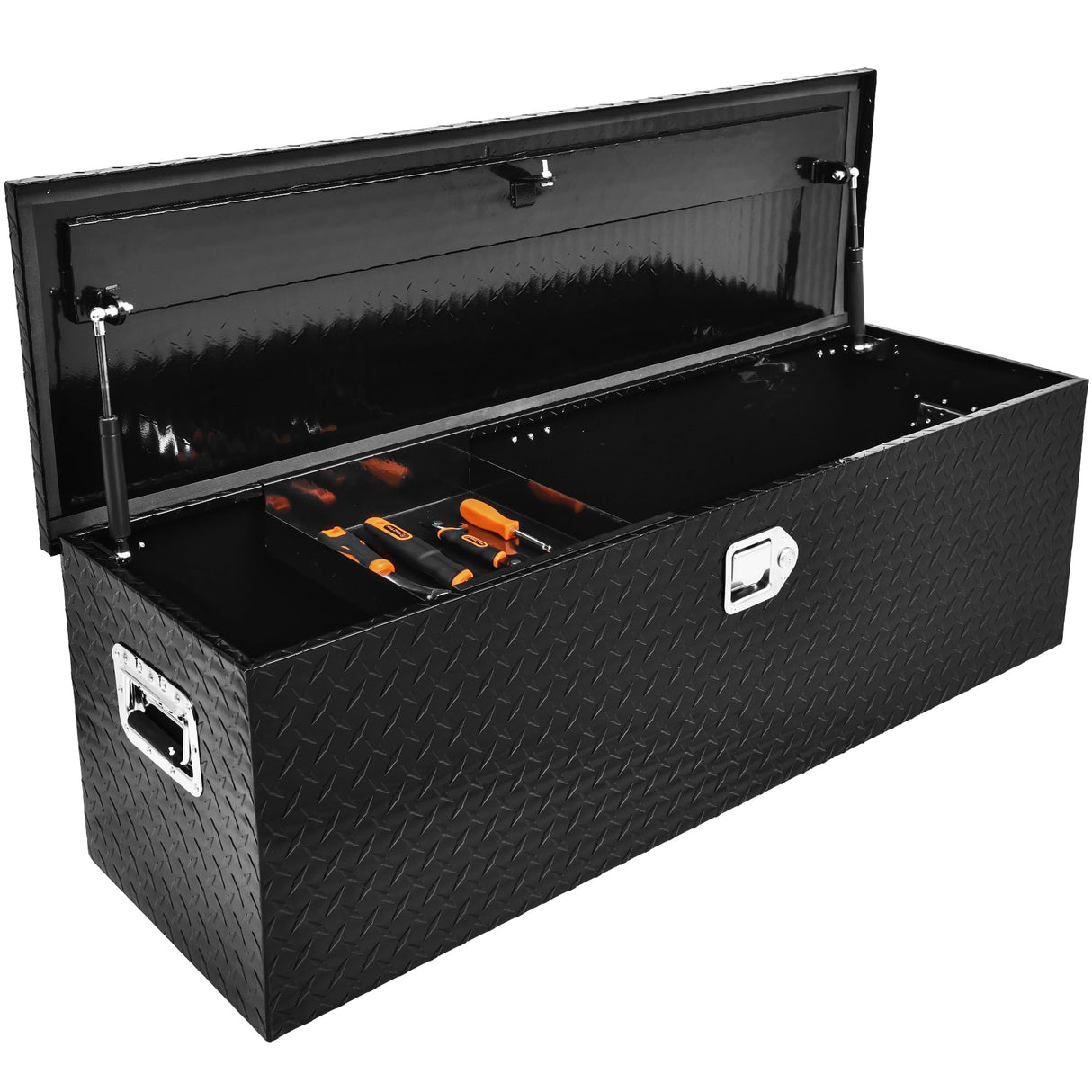 YITAMOTOR 49 Inch Truck Bed Tool Boxes Heavy Duty Aluminum with Sliding Shelf,Diamond Plate ToolBox for Pick Up Truck RV Trailer, Chest Storage YITAMOTOR