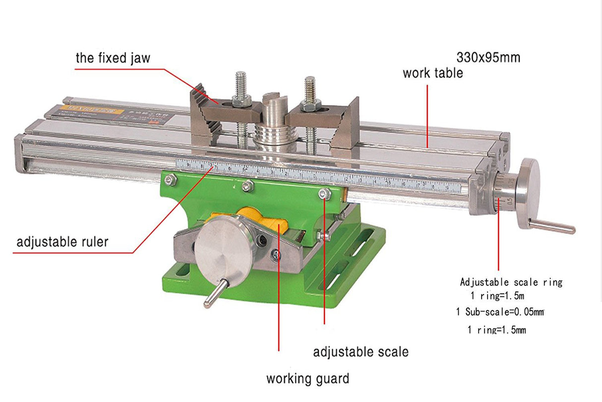 MultifunctionWorktable Milling Working Cross Table Milling Machine Compound Drilling Slide Table For Bench Drill Adjustme X-Y(6330 SIZE) AMYAMY