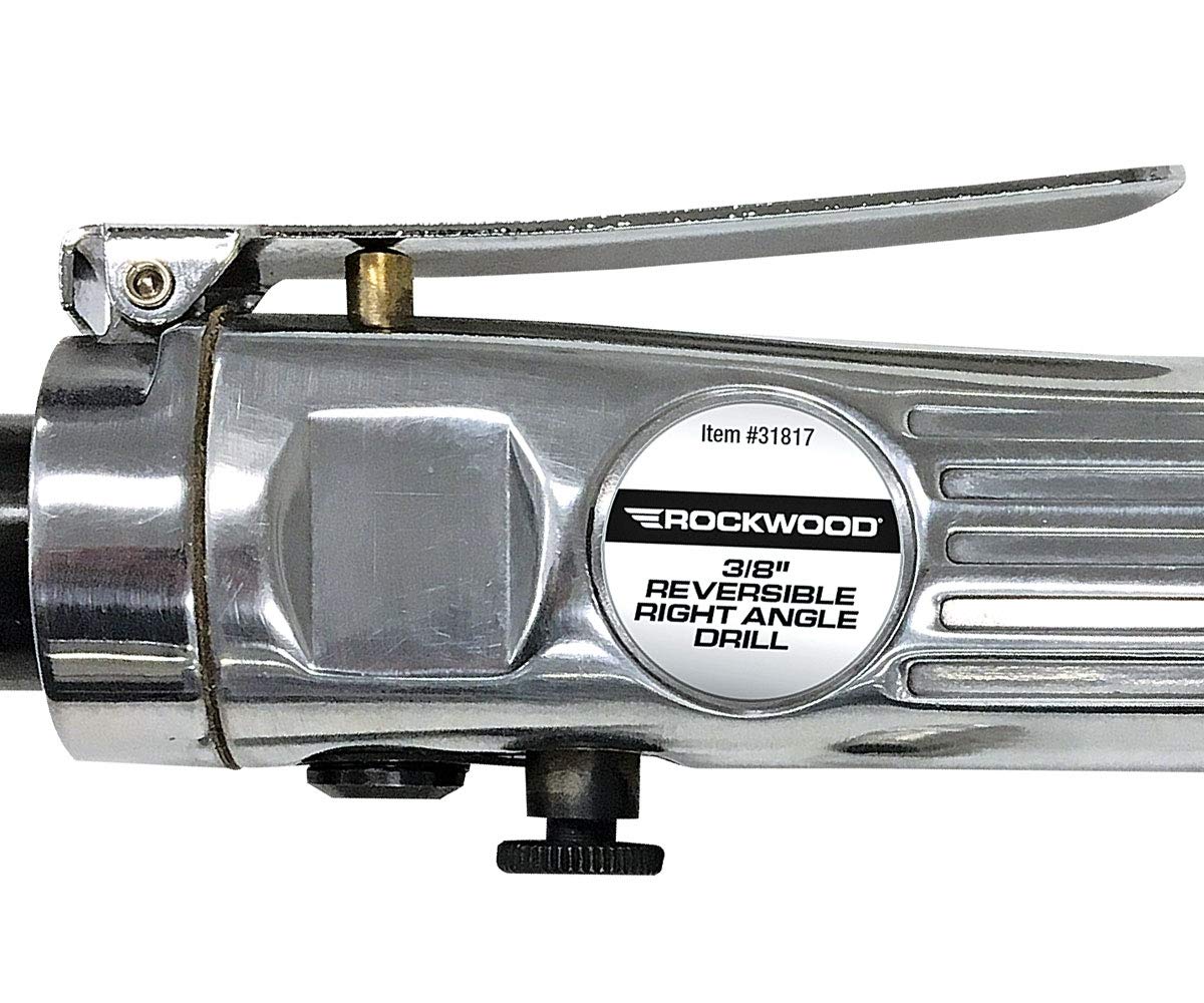 Rockwood 3/8 Inch High Torque Air Motor Reversible Drill Pneumatic 1500 Rpm Rockwood