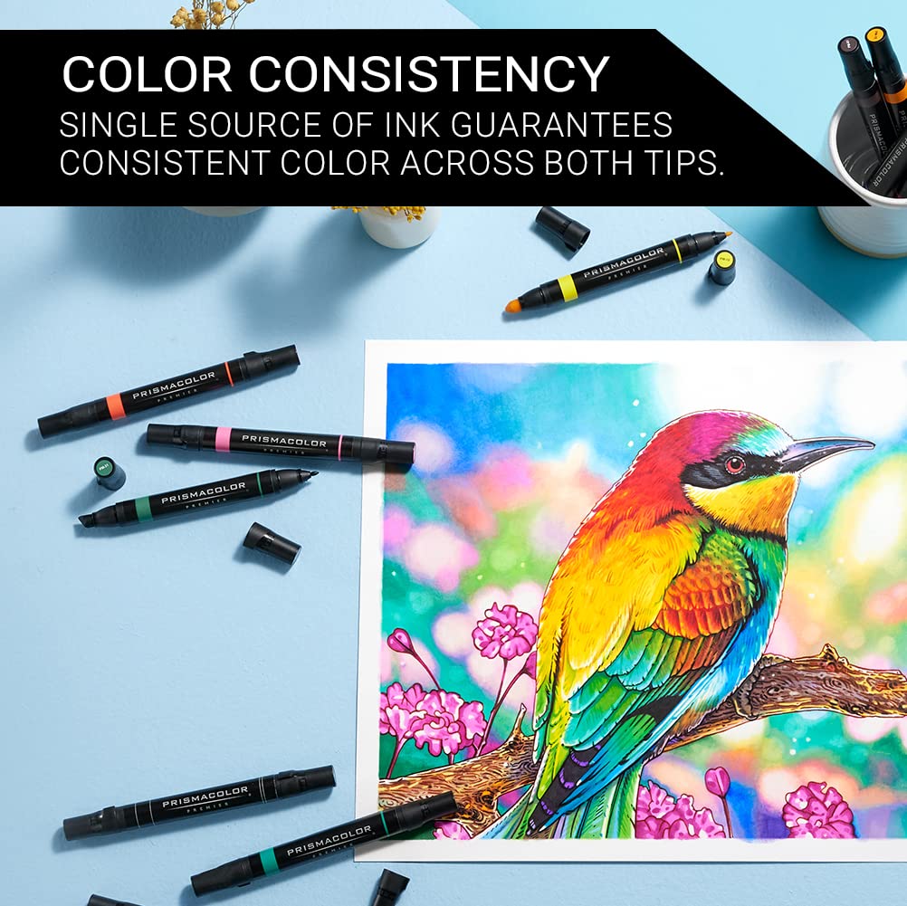 Prismacolor Premier Double-Ended Art Markers, Fine and Chisel Tip, 12 Pack Prismacolor