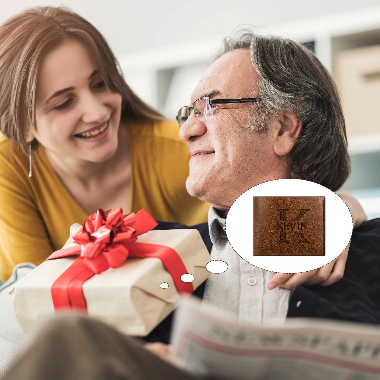 Sotiff 12 Pcs Leather Wallet Bulk Men PU Slim Bifold Wallet Set DIY Engraving Christmas Gifts for Husband Son Grandpa(Brown) Sotiff