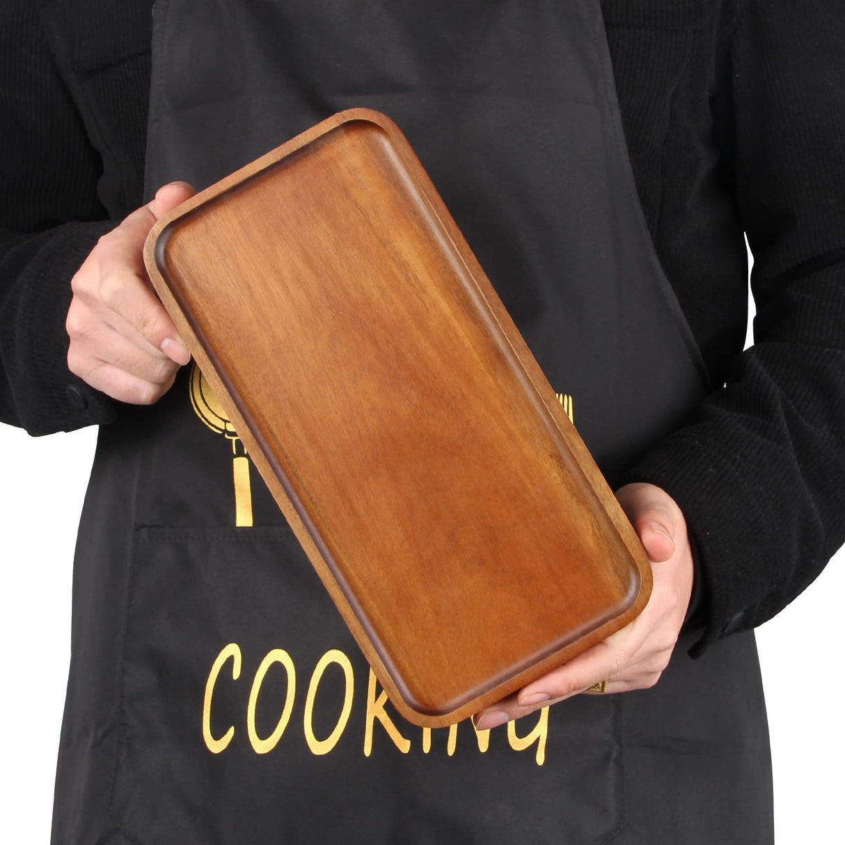 Medium Acacia Wood Serving Trays Long Charcuterie Boards Wood Snack Platter Rectangular Cookie Appetizer Plates Serving Cheese Board Rectangle Ayiaren