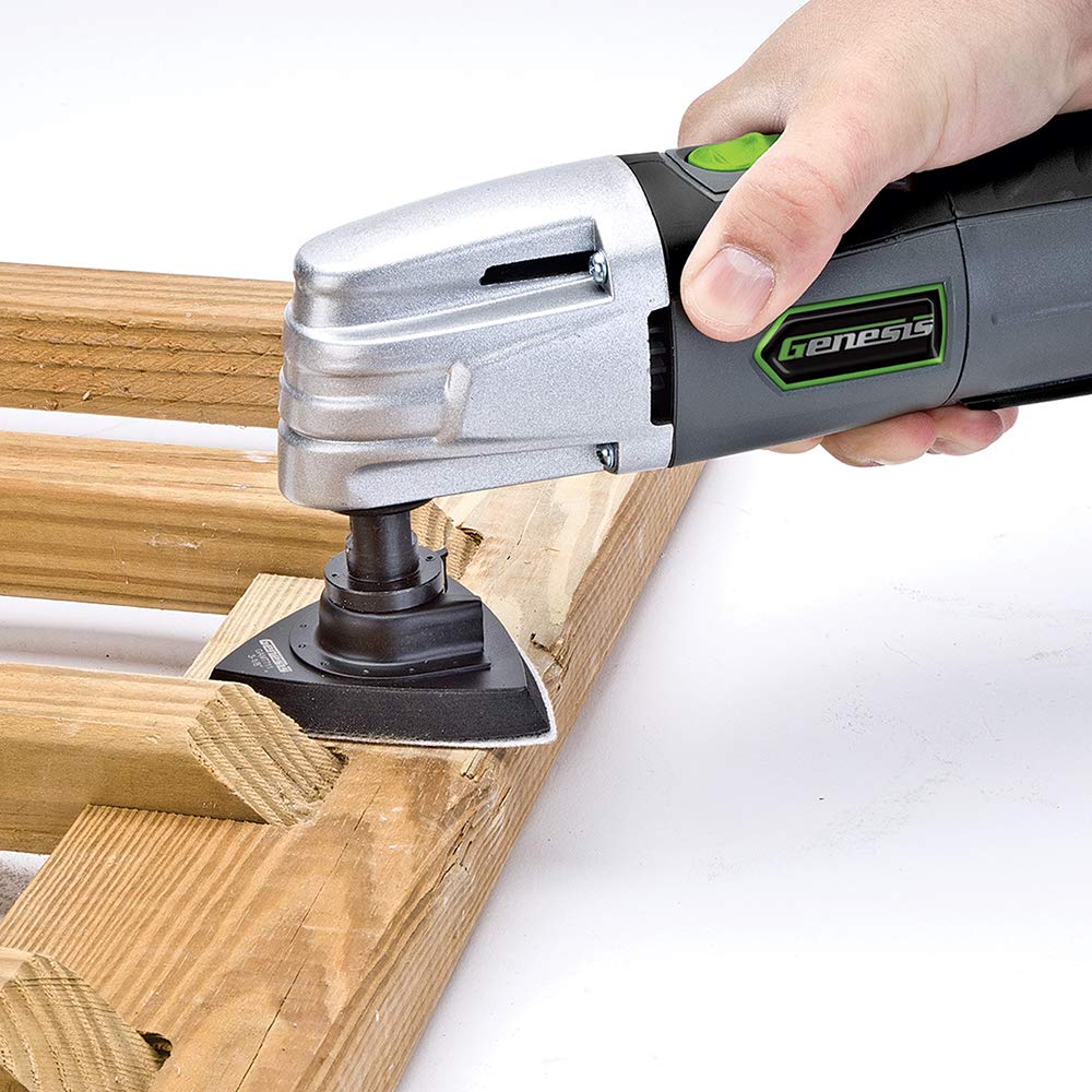 Genesis GMT15A 1.6 Amp Multi-Purpose Oscillating Tool and 19-Piece Universal Hook-And-Loop Accessory Kit with Storage Box Genesis
