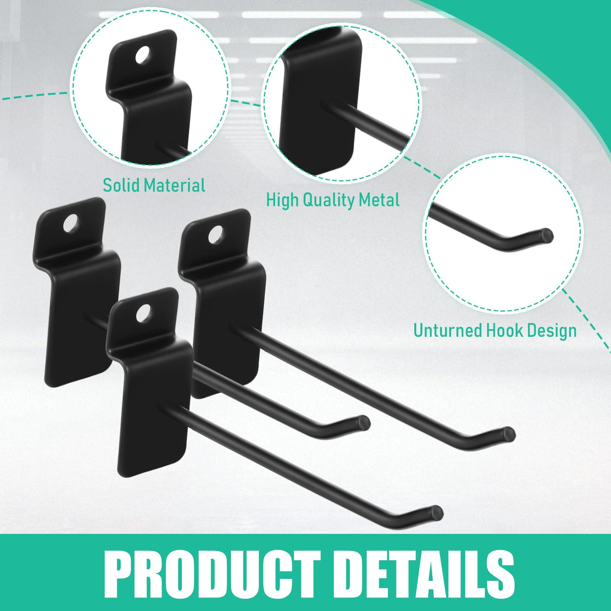 Yaocom 200 Pcs Slatwall Hooks Bulk Metal Slat Wall Hanging Hooks Panel Display Hooks Slatwall Hooks and Hangers for Garage Shop Retail Display Yaocom