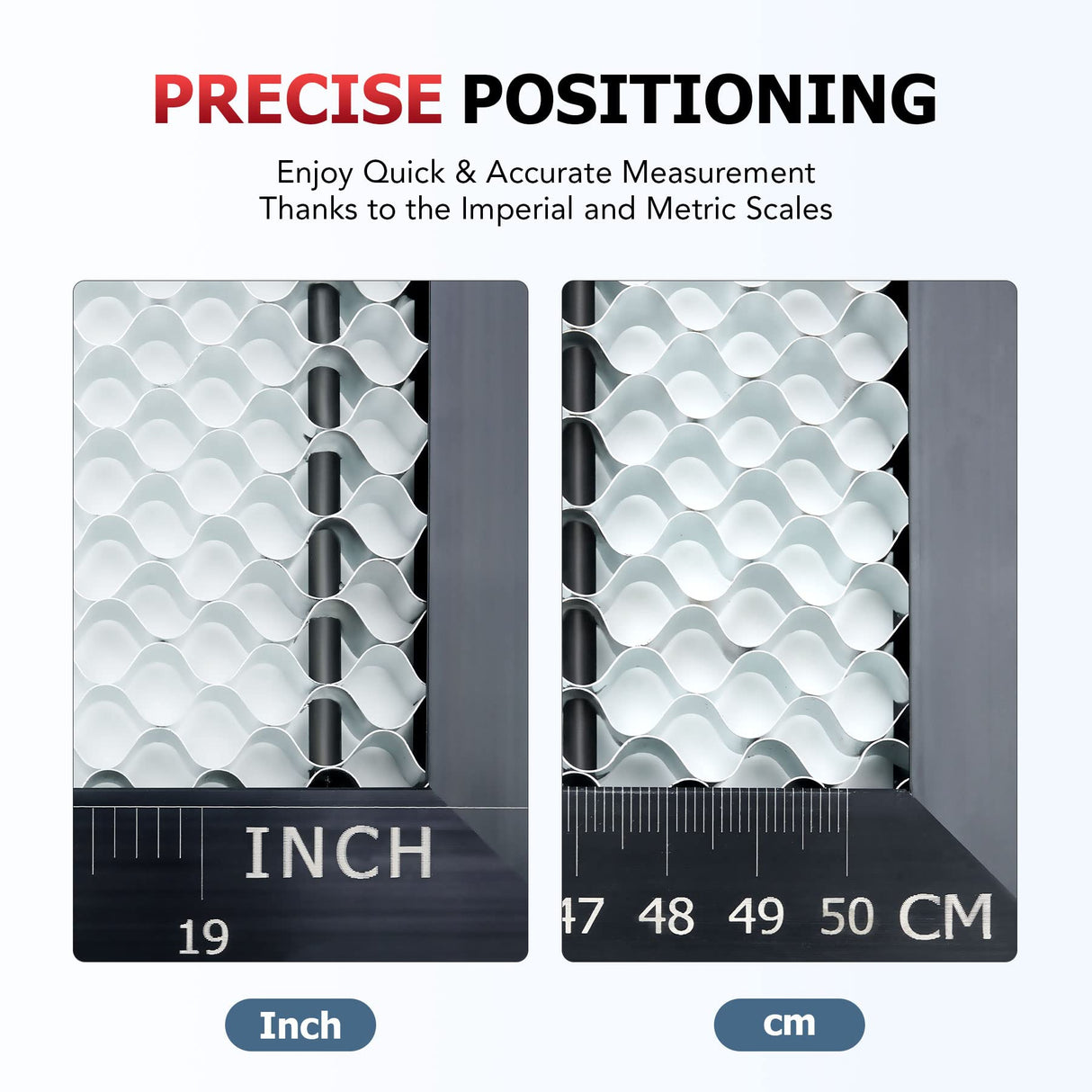 OMTech Honeycomb Laser Bed, 12x20 Inch Metal Honeycomb Working Table for CO2 Laser Engravers and Cutters, Laser Honeycomb Workbed with 0.4" Holes OMTech