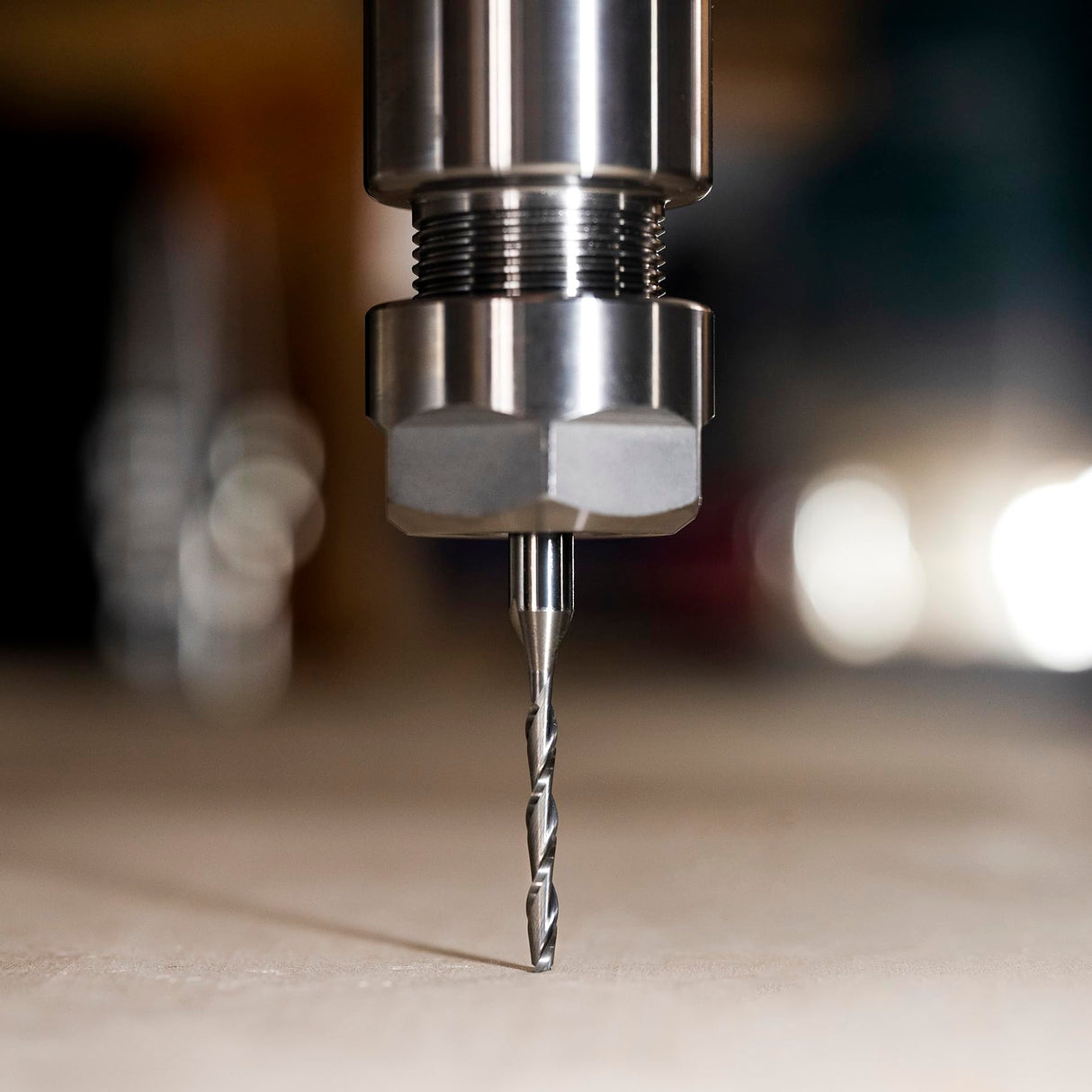 SpeTool Extra Long CNC Spiral Router Bits with Up Cut 1/8 inch Cutting Diameter, 1/4 inch Shank 3 inch Extra Long HRC55 Solid Carbide End Mill for SpeTool