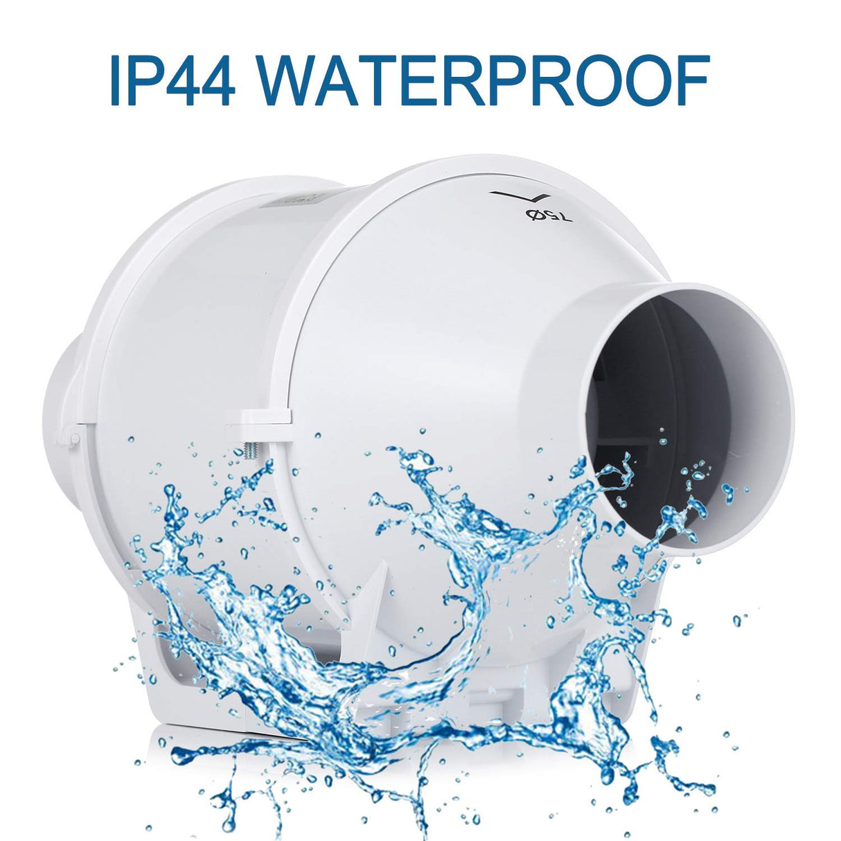 Hon&Guan 3 Inch Duct Fan, High Efficiency Inline Fan Mixed Flow Ventilation System Exhaust Air Fan for Bathroom, Kitchen, Grow Tent, 3D Printer (S Hon&Guan