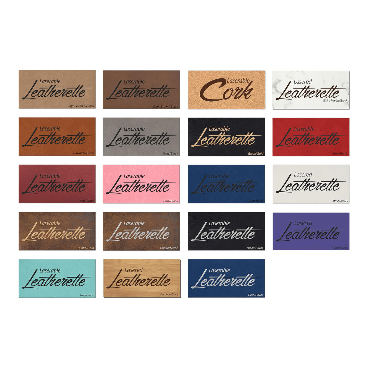 Laserable Leather Sheets, Laserable Leatherette 12" x 24", Laser Engraving Supplies, for Glowforge Supplies and Materials (Rawhide/Black) AMERICAN PERSONALIZED