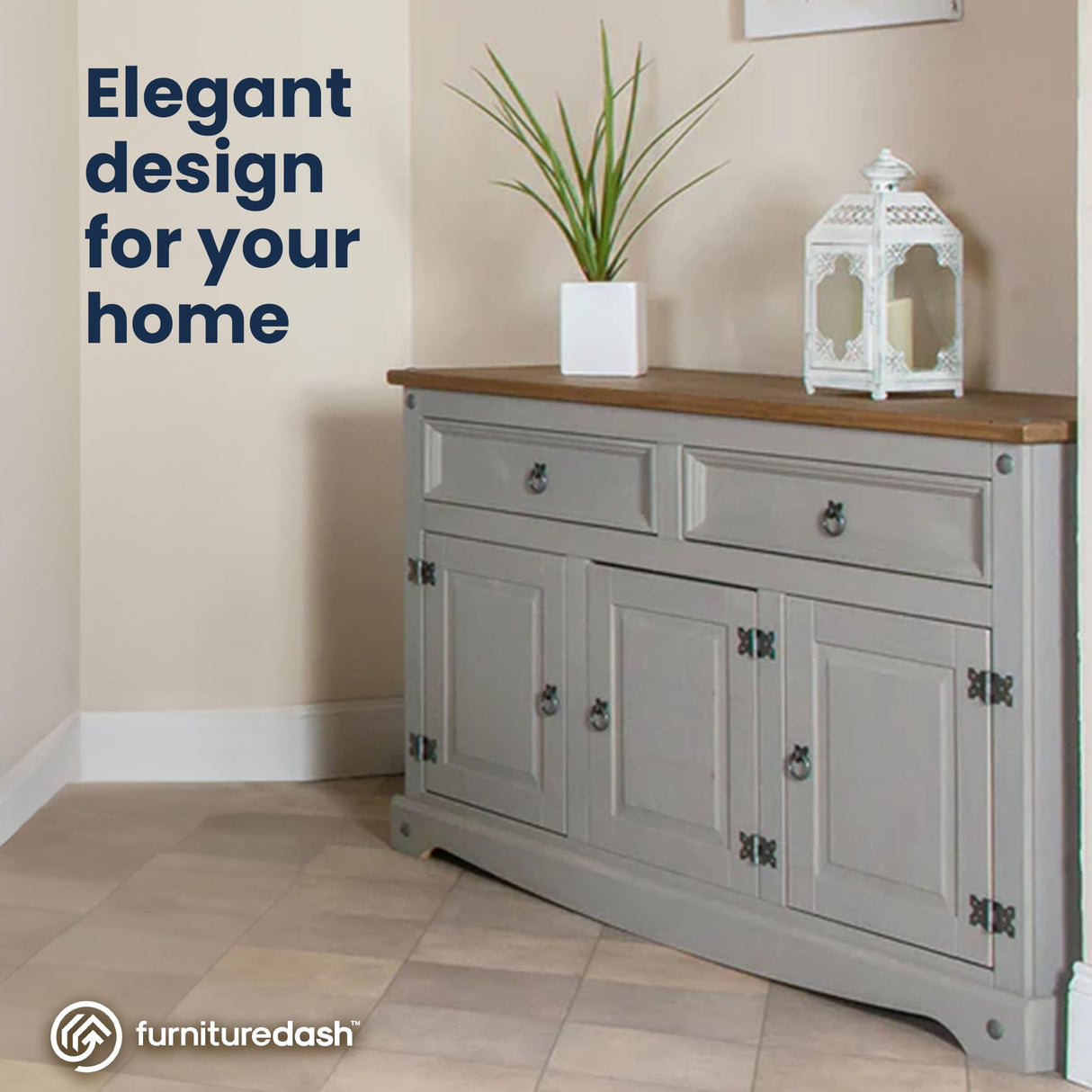 Furniture Dash Solid Wood Buffets & Sideboards 51.9" W, 16.9" D, 31.7" H - Kitchen Storage Cabinets, Bar and Liquor Cabinet, Kitchen Island with Furniture Dash