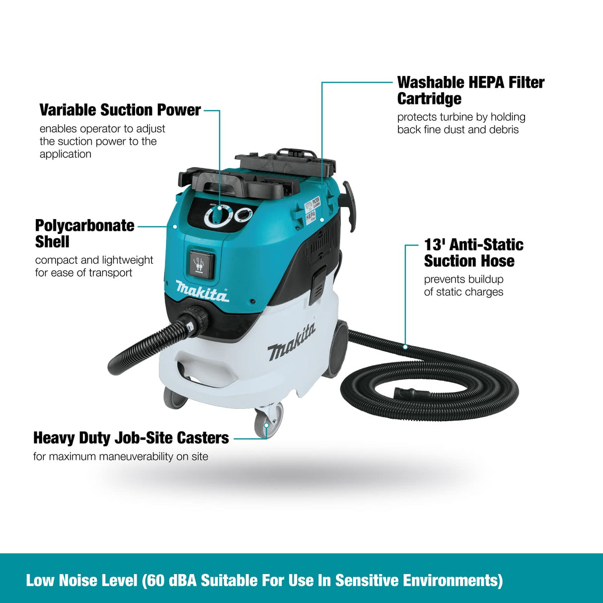Makita VC4210L 11 Gallon Wet/Dry HEPA Filter Dust Extractor/Vacuum Makita