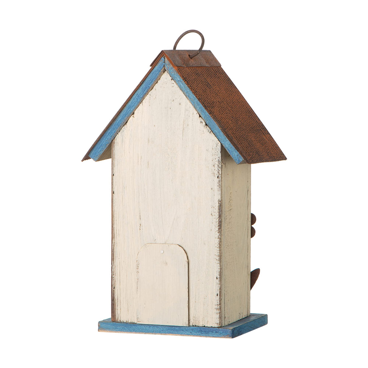 glitzhome GH90098 Distressed Decorative Solid Wood Birdhouse, 10.25 Inch Tall, White glitzhome