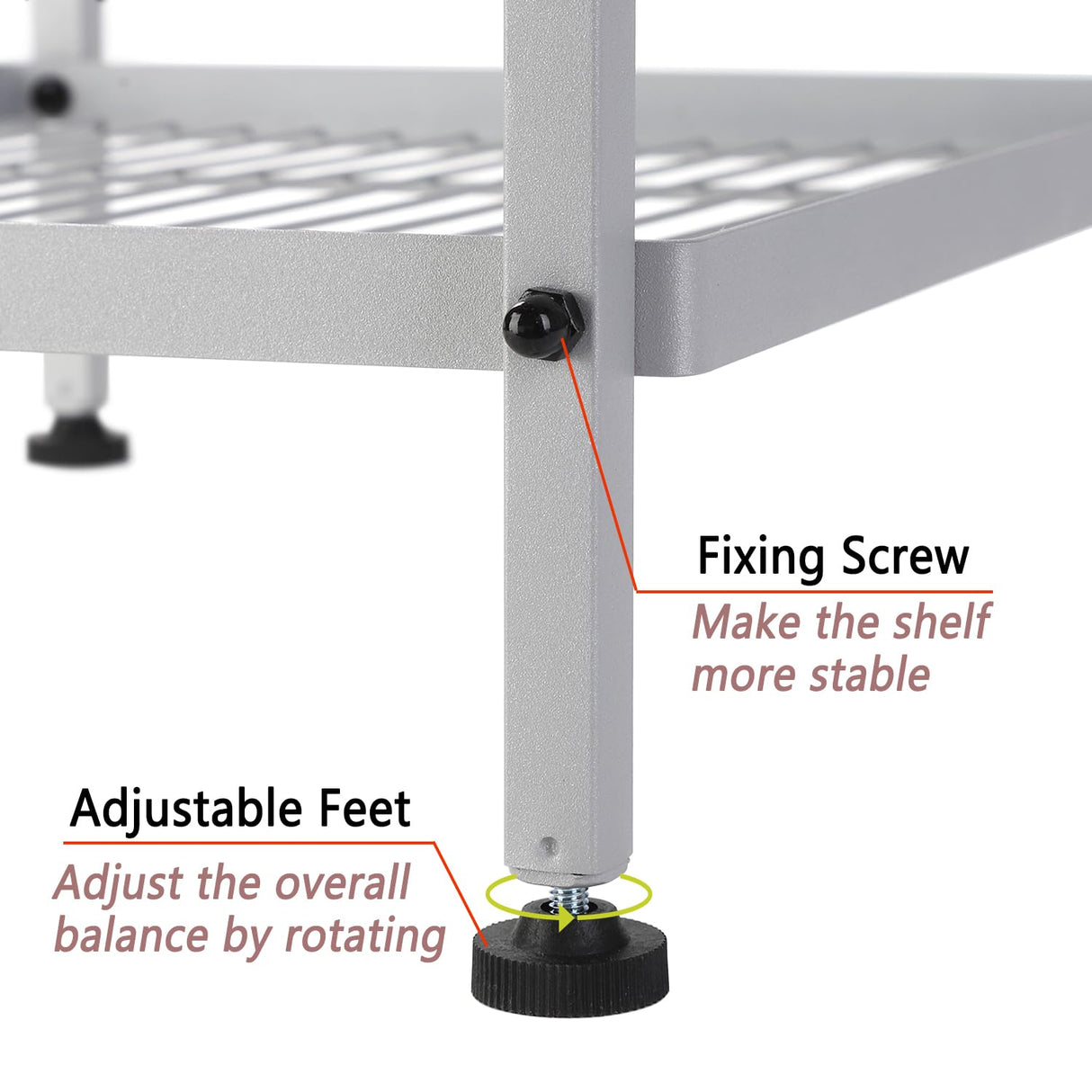 5-Wire Shelving Metal Storage Rack Shelves, Standing Storage Shelf Units for Laundry Bathroom Kitchen Pantry Closet(Silver,16.9L x 12.8W x 50.5H) Soywey