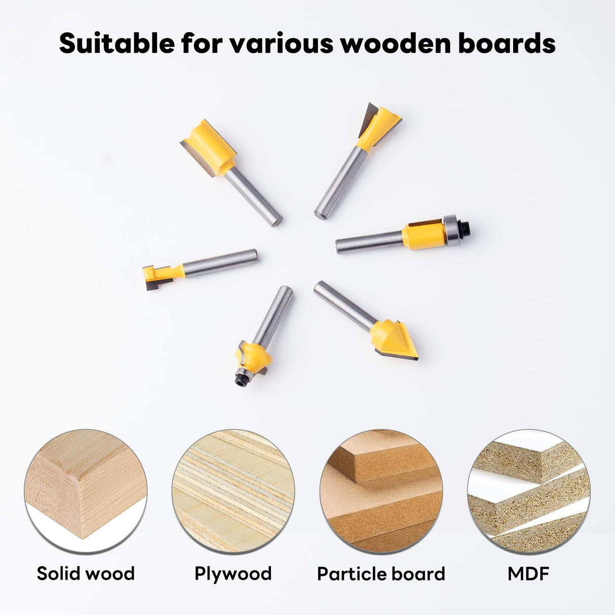 EilxMag 100 Pieces Router Bit Set, Router Bits 1/4 Inch Shank with Aluminum Storage Case Tungsten Carbide Router Bits Kit for Professional EilxMag