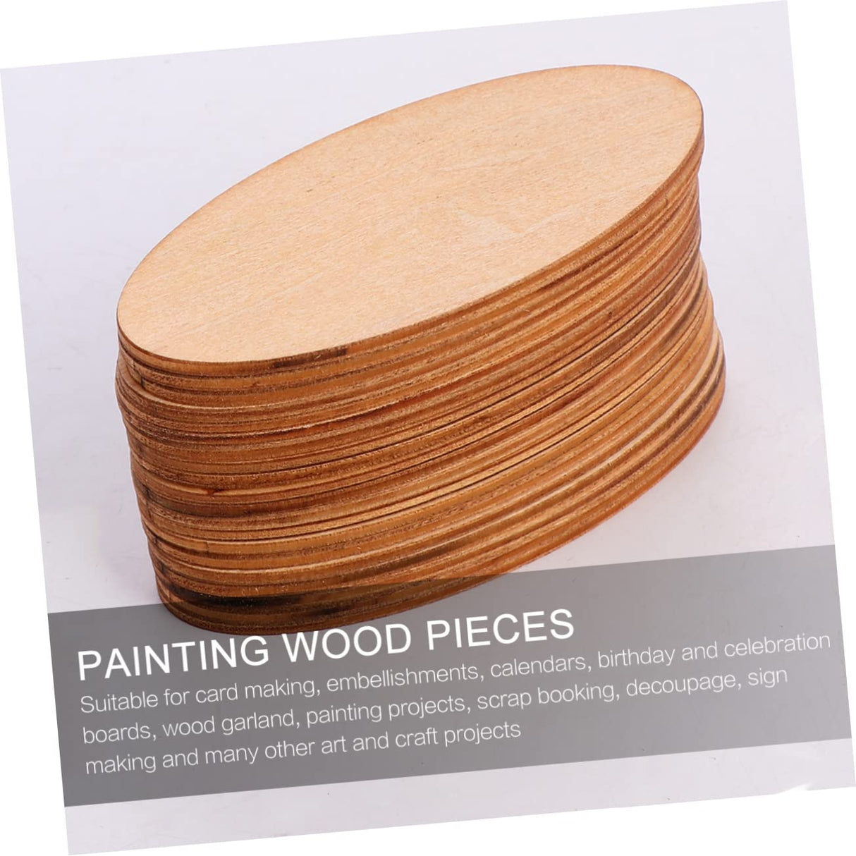 20pcs Pieces Oval Wood Trim Oval Wood Embellishments DIY Christmas Wooden Ornaments Craft Supplies Wooden Oval Wood Cutouts to Paint Cutouts SEWOART
