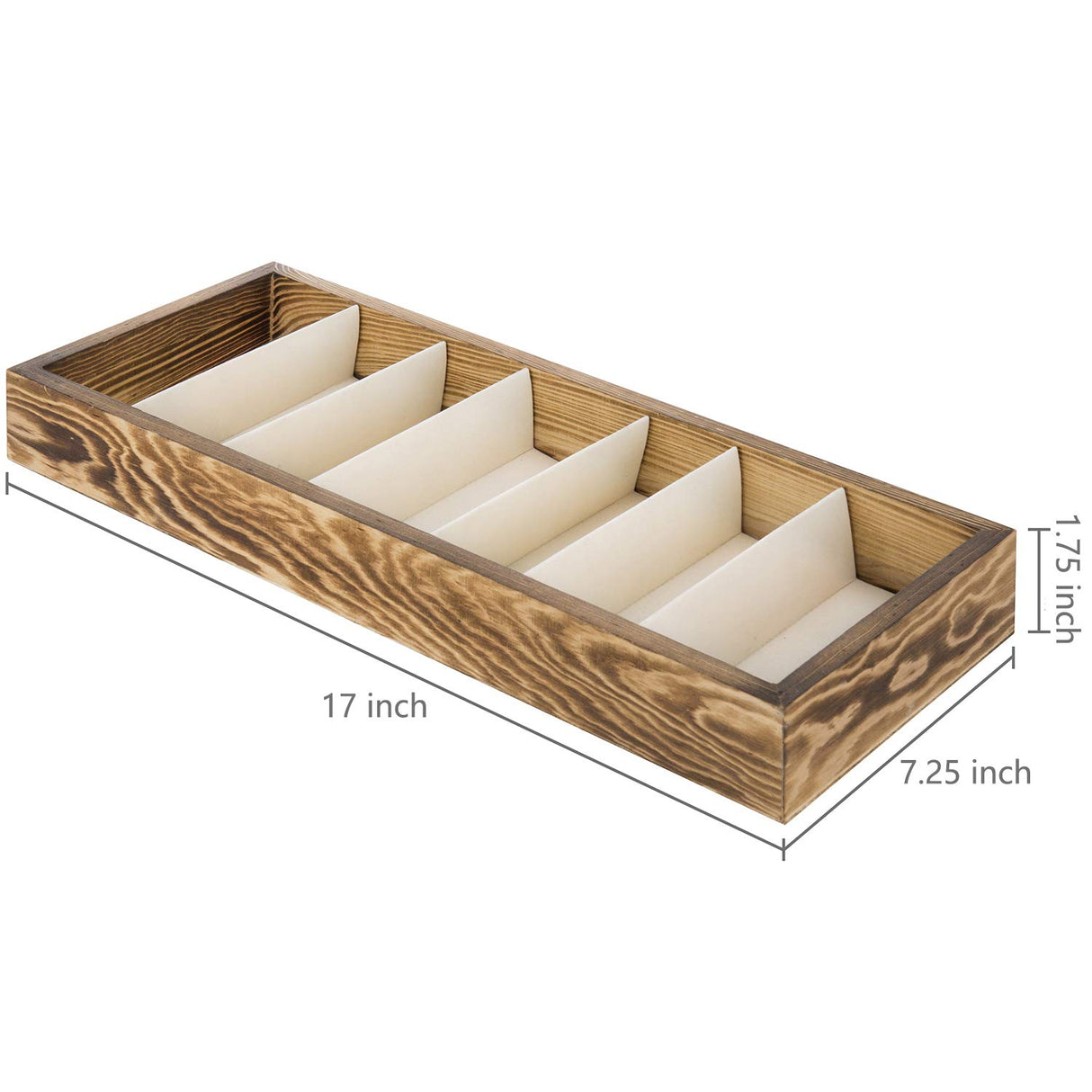 MyGift 7-Slot Burnt Wood Sunglasses and Eyewear Holder Organizer Tray, Jewelry Display Case Storage Drawer Tray MyGift