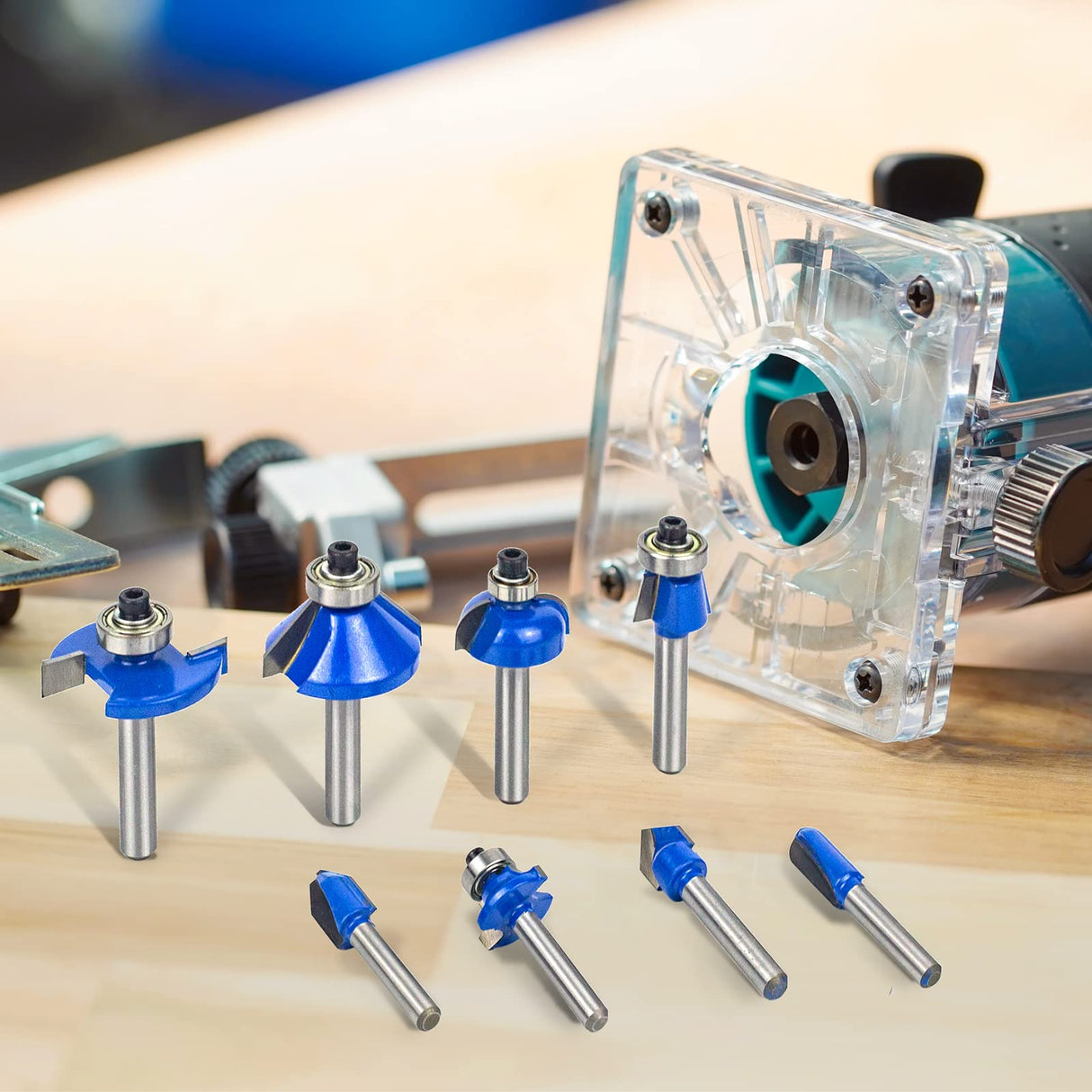 BAIDETS Router Bits Set 1/4 Inch Shank, 24 Pieces 1/4" Router bits Tungsten Carbide Wood Router Bits, Woodwork Tools, for Professional and Beginners BAIDETS