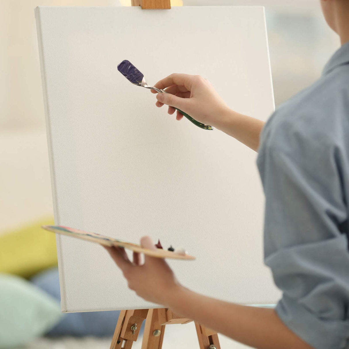 7 Pieces Painting Knife Set Spatula Palette Knife Stainless Steel Painting Mixing Scraper Oil Painting Accessories with Wood Handle for Art and Paint Honoson