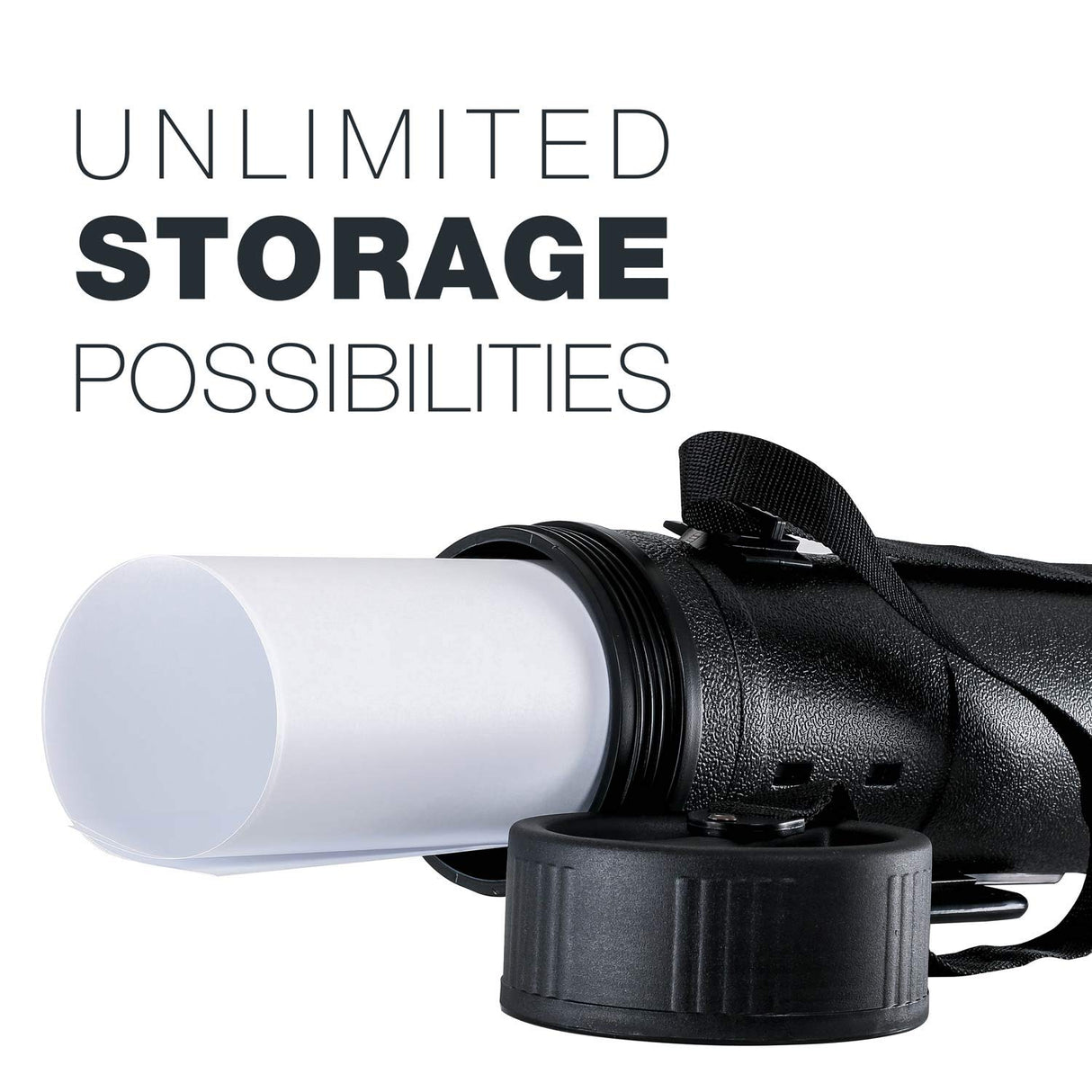 U.S. Art Supply Extra Large Black Telescoping Drafting Tube - Outside Diameter: 7-1/4 inch, Inside Diameter: 6-5/8 inch, Length: 32 to 52 inches US Art Supply