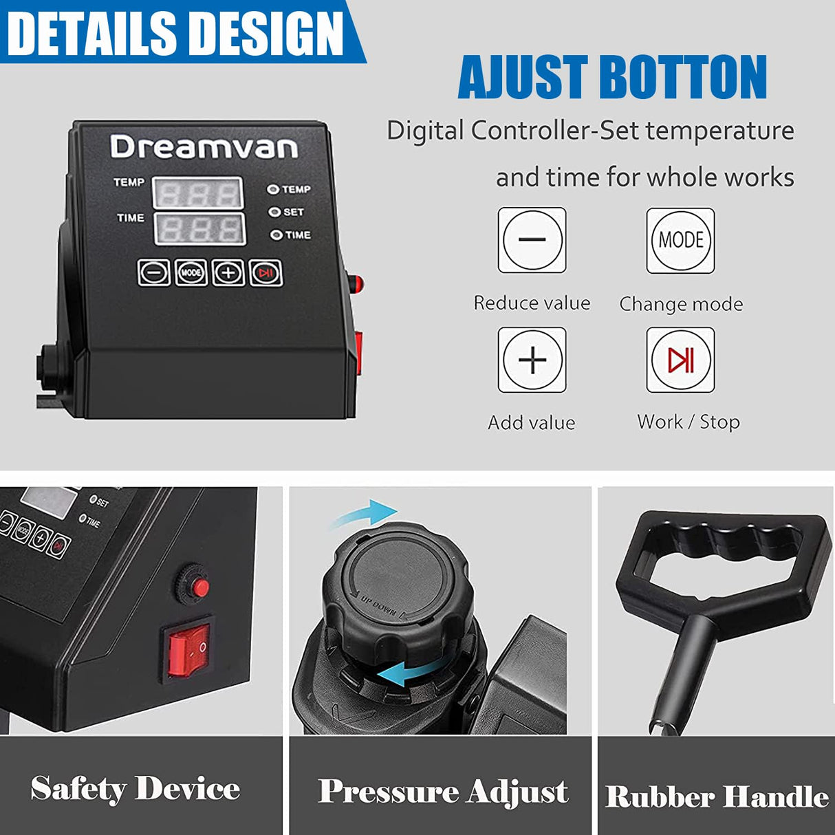 Heat Press Machine for Tshirts, 5 in 1 Heat Transfer Machine, 12" X 15" Heat Printing Press for Sublimation Combo with 360 Degree Rotation Swing Away AKEYDIY