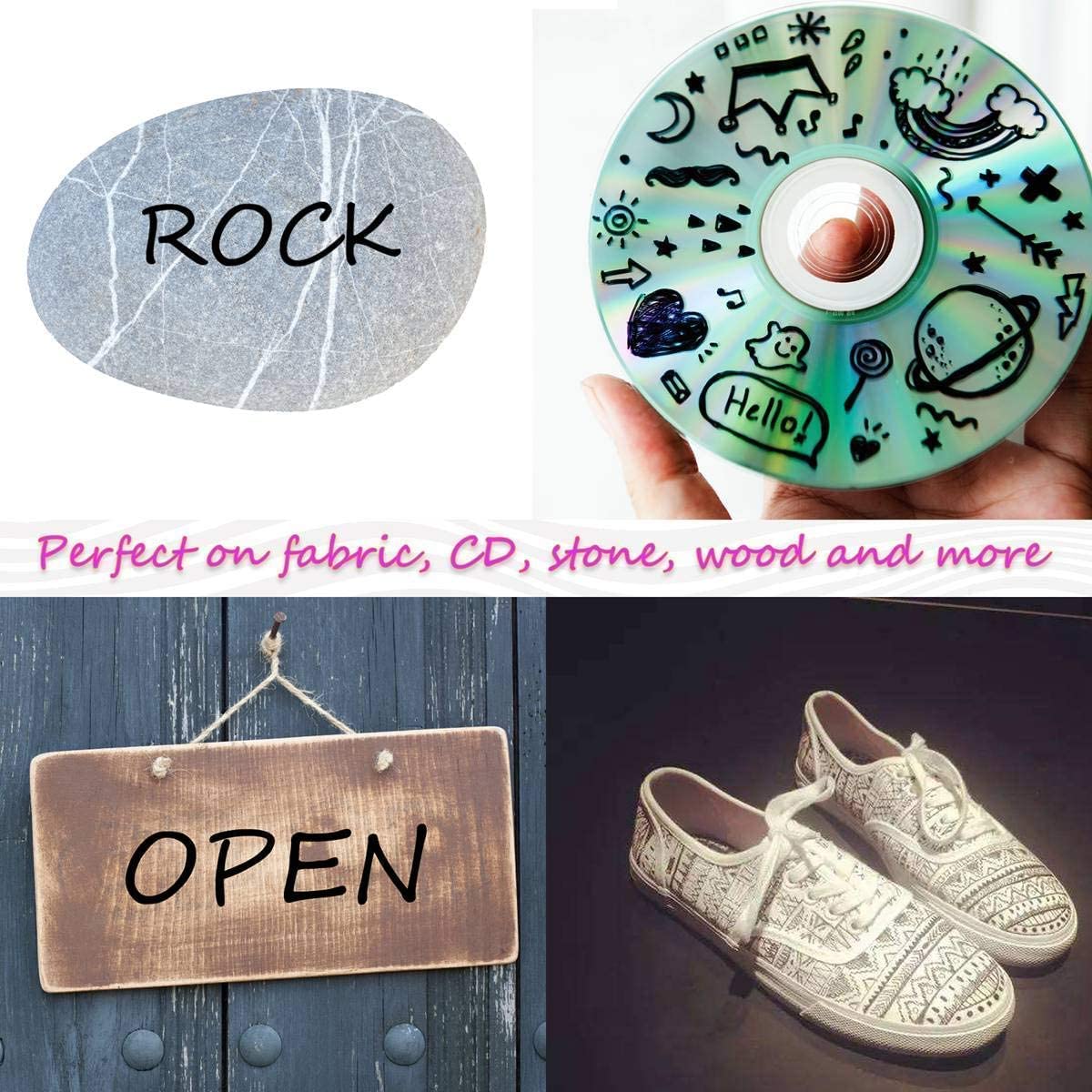 Shuttle Art Permanent Markers Bundle, 30 Pack Black and 30 Pack Blue Permanent Marker set,Fine Point, Works on Plastic,Wood,Stone,Metal and Glass for Shuttle Art