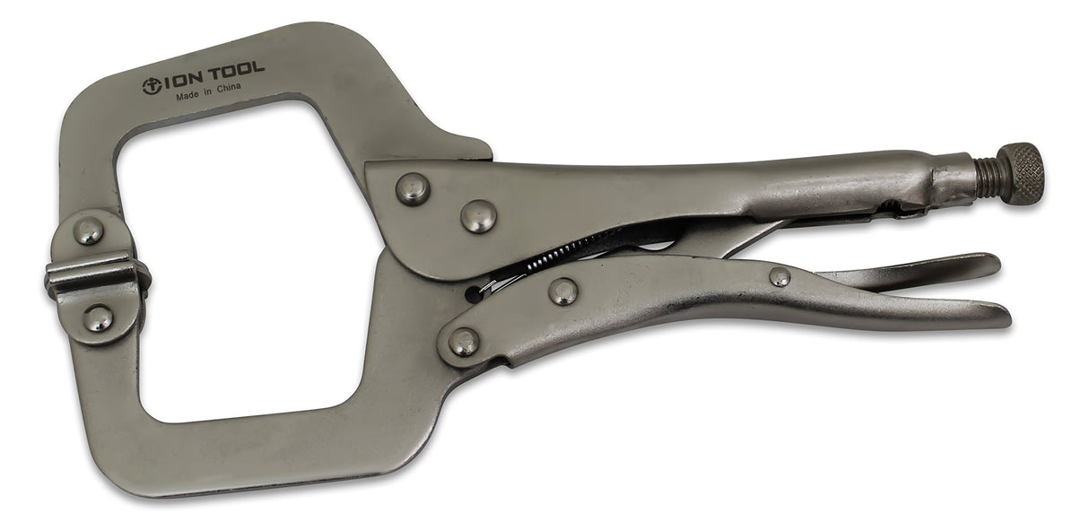 ION TOOL 6 Pack - 11” C-Clamp Locking Pliers, Swivel Pads Ion Tool
