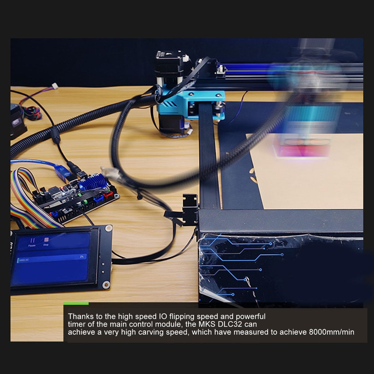 32bit Laser Engraver Control Board for Desktop Engraving Machines, MKS DLC32 V2.1 Offline Control (Motherboard and Protective Case) FTVOGUE