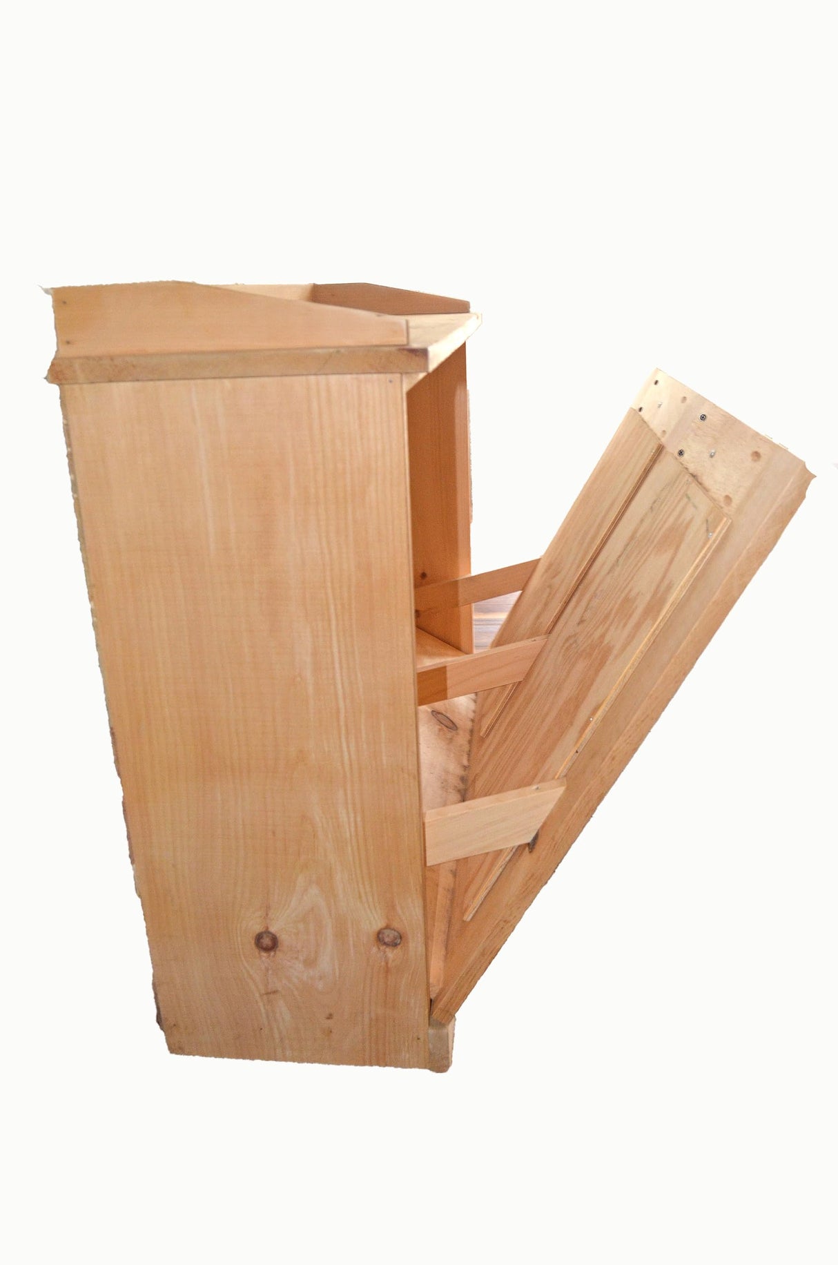 Country Barn Single Tilt-Out Single Trash Cabinet: Efficient and Stylish Trash Cabinet Crafted from Unfinished Pine Wood, is Designed to Hold Country Barn Gifts