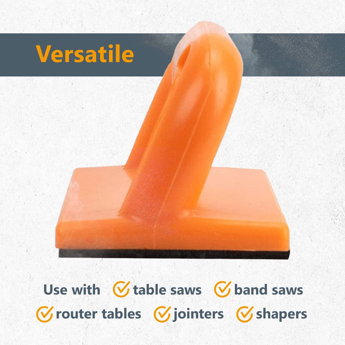 POWERTEC 71032 Safety Push Block Set for Woodworking, Table Saws, Jointers and Router Tables, Orange Color, 2-Pack POWERTEC