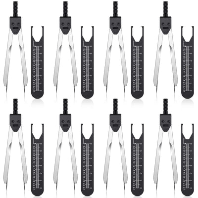 EKG Caliper ECG Calipers Measuring Tool with Ruler Electrocardiogram Drafting Divider for Nursing (Black, 8 Pieces)